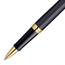 Ручка-роллер Waterman Hemisphere Matte Black GТ, толщина линии F, позолота 23К